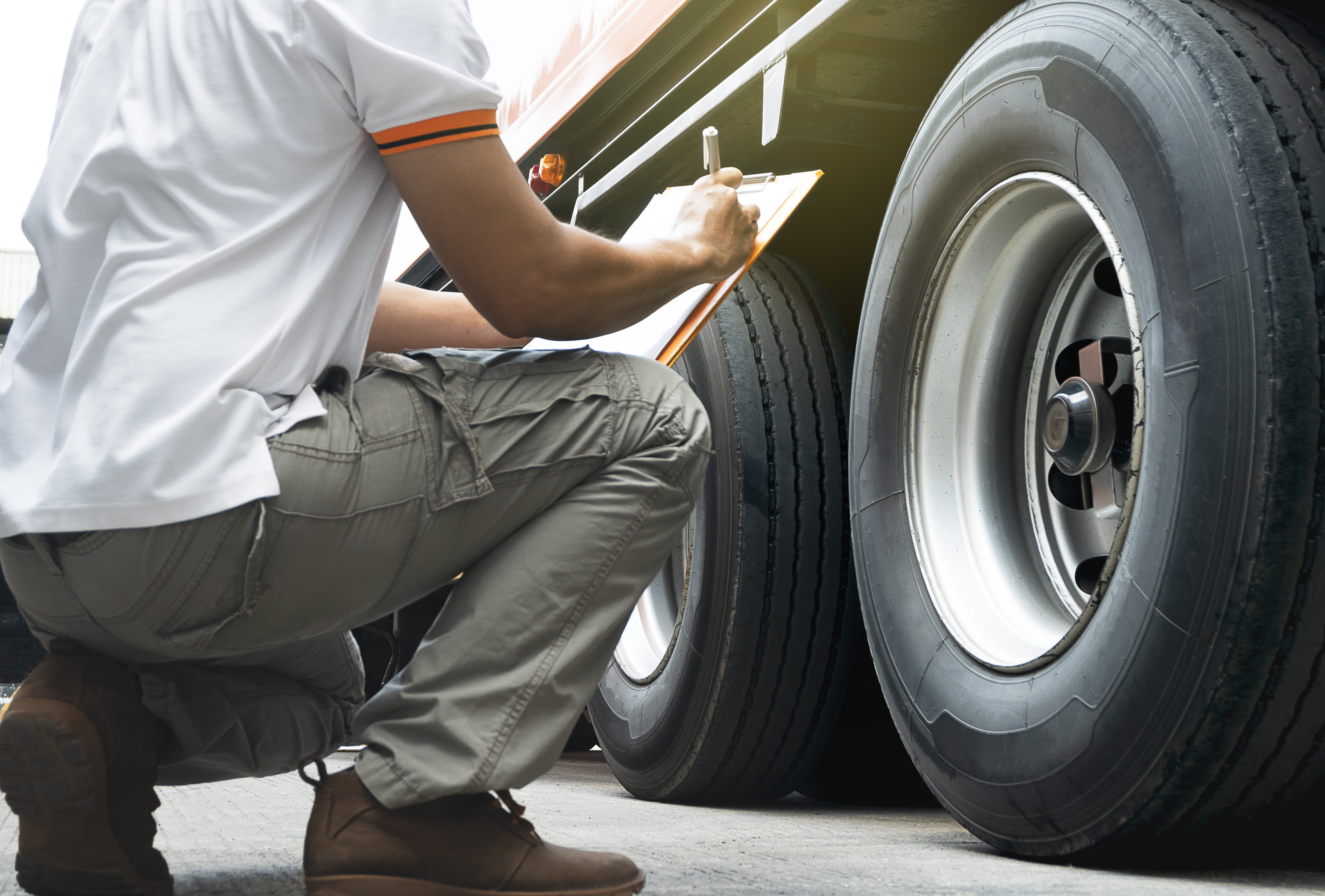 checking truck tires