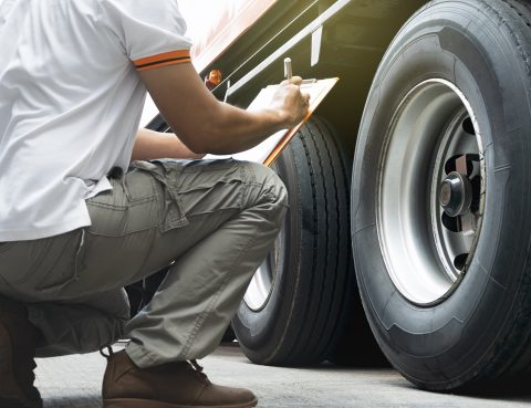 checking truck tires